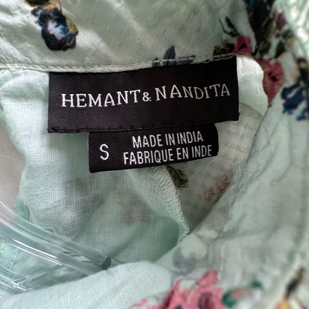 Anthropologie Hemant & Nandita Amour Floral Print  Blouse - Picture 7 of 10